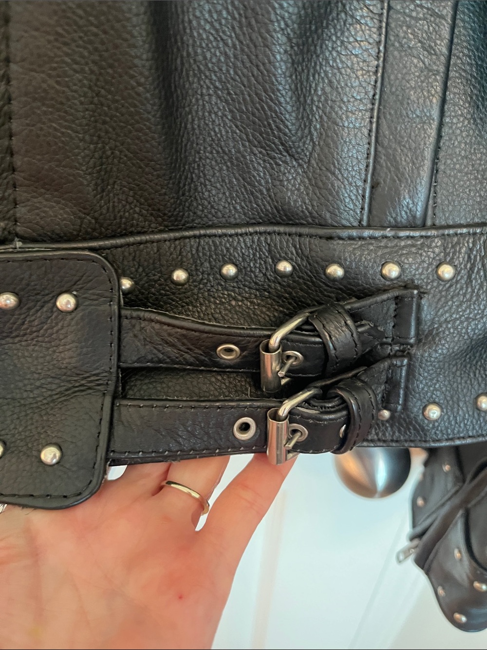 Jamin Leather Moto Studded Leather Jacket - Picture 6 of 16